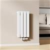 EMKE Radiatore ad acqua calda 60x30 cm, Radiatore piatto a monostrato con attacco centrale, Design montaggio verticale a parete, termoarredo verticale, Bianco