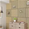 NEU.HOLZ Set di 16 Pannelli Murali 3D Fonoassorbenti 60x60 cm a Listelli Dritti per Pareti Soffitti Moduli Decorativi Copertura 5,76 m² - Effetto Rovere Chiaro