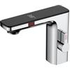 DAZZLEEX Rubinetto per lavabo, rubinetto per bagno, con sensore automatico, a doppia induzione, con display digitale (cromato)