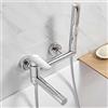 Gx Rubinetto Vasca Bagno, Miscelatore Monocomando Esterno Per Vasca/doccia, Con Doccetta E Tubo Flessibile Doccia Da 1.5M Vasca Da Bagno Miscelatore a Parete, Ottone, Nero, Stile Moderno
