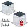 SOTECH SET SOTECH di 2 tasselli a vite, quadrati 140 x 140 mm, altezza 152 mm, acciaio zincato a caldo, tassello a terra per legno squadrato - ideale per uso esterno