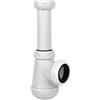 Cofan Sifone a bottiglia corto | Estensibile | Raccordo da 1 1/4 | Uscita da 40 mm | Guarnizione conica riduttrice da Ø32 mm | Valvola per lavabo e bidet da Ø70 | Realizzato in polipropilene