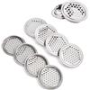 SENRISE - Griglia di ventilazione in acciaio inox, forma rotonda, per cucina, bagno, armadietto, armadio o scarpiera (53 mm, 10 pezzi)