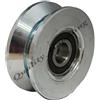 IBFM Ruote per cancelli 2 cuscinetti a sfera Gola V con scarico ART. 362 IBFM in acciaio zincato in diametro 80