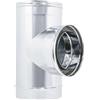 UTILFER Raccordo T90° Doppia Parete Inox AISI 316/304 Canna Fumaria 100-150