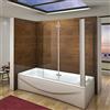 Aica Italy Vasca Movibile Box Doccia 180 Gradi Vetro 6mm Parete Sopravasca Cabina Trasparente Anticalcare