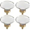 TopHomer Lot de 4 pomelli rotondi in cristallo trasparente da 45 mm - Pomelli esterni in cristallo artificiale per armadi - Maniglie in vetro per porte - Pomelli rotondi per mobili per armadio, vetro