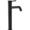 Parama Rubinetto per il Bagno Miscelatore Monocomando per Lavabo Alto interamente in Ottone con finitura Nero Opaco Design Tondeggiante Moderno per Scarico Automatico modello Ava