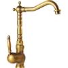 Sticque Miscelatore Bagno Lavabo Monocomando Alto Girevole A 360° Stile Antico Vintage Ottone, Acqua Calda E Fredda Disponibile, Valvola In Ceramica