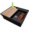 PRIMAGRAN Lavello da Cucina Nero 58x53cm, Lavandino in Granito a 1 vasca + Sifone Classico, Lavabo da Cucina Incasso al Mobile 60cm - Oslo Pocket S215