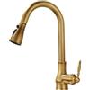 LAKKOAKOAA Rubinetto Cucina Rubinetto Lavello Con Doccetta Estraibile, 2 Modalità, Anticato Vintage Stile Girevole A 360 ° Monocomando Ottone Miscelatore Cucina, Rubinetto Lavello Cucina, Bronzo