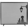 Bonussi Parascintille per Camino 1 Anta 60x51cm in Ferro Verniciato Grigio Martellato