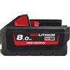 Milwaukee 4932471070 Batteria M18 Hb8 Agli Ioni Di Litio, Rosso, 18V 8.0Ah