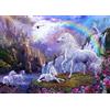 XLMING Castello della cascata dell'unicorno arcobaleno 3D Murale Carta da parati fotomurali poster murale Soggiorno camera letto-250cm×170cm