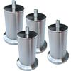 JIAOLUN123 4 Gambe per Mobili Acciaio Inossidabile Piedini per Mobili Tondo Gambe per Divani in Metallo Piedini Sostitutive Letto Tavolo Piede Vite M10(15cm)