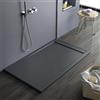 Bagno Super Piatto doccia, colore antracite RAL7011, in mineralmarmo, con effetto pietra ardesia, serie Lisboa, slim 3 cm, rivestito di Gelcoat, antiscivolo (90x180)