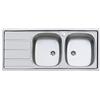 Idro Bric U81022 DX2 Lavello Inox 2 Vasche Destra con Sgocciolatoio, 116 x 50 cm