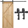 Yaheetech Binario per Porta Scorrevole Anta 6,6 ft/200 cm Kit Accessori Guida Ferramenta Sistema di Porte Scorrevoli Stile Rustico
