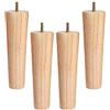 JIAOLUN123 4 Gambe per Mobili in Legno Piedini per Mobili in Rovere Conico Cabinet Cono Dritto Piedi del Divano Tavolo Letto Armadio Cabinet Armadietto Guardaroba Vite M10(18cm)