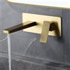 NOLUXA IMEX - Rubinetto Lavabo a Incasso Oro Spazzolato | Rubinetto a Incasso Bagno con Acqua Fredda e Calda | Rubinetto Monocomando Lavabo a Parete con Risparmio Idrico | Serie Pisa | Colore Dorato