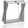 Fuchs Design Anta di ventilazione in lamiera d'acciaio bianca (417x435x90 mm) per 4 blocchi di vetro (19x19x8 cm) - con meccanismo di trazione
