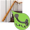 Parpyon® Supporti per corrimano a muro Staffe tubo passamano legno o Ferro accessori per ringhiere, Reggi Tubi con tasselli e viti prodotto italiano (Supporti V42, Nichel Satinato-V42)