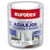 EUROTEX Vernice per piastrelle ad acqua con ottima aderenza senza primer - Disponibile in una varietà di colori - Lucido o Satinato - Formato 750 ml (Bianco Pietra Satinato)