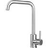 BONADE Rubinetto per Cucina in Acciaio Inox, BONADE 360° Girevole Cucina Miscelatore Monocomando Rubinetto per cucina lavello, Acciaio inossidabile spazzolato