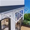 KDDFN Pensilina Tettoia per Finestra,Pensilina Ingresso Trasparente,Tettoia per Porta Curva,Pensilina Copriporta,Tende da Sole,Pioggia UV Neve Protezione,Con Staffa,per Esterno (80x240cm/32x94,White)