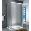 Yellowshop - Box Doccia Angolare 70 80 90 100 120 Cabina Bagno In Cristallo 6 MM Rettangolare Quadrato Curvo Serie Smart (Cm 80 x 100 Rettangolare, Cristallo 6mm Puntinato Opaco)