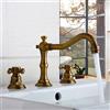 ZYCDP Rubinetto Lavabo Vintage, Rubinetto Miscelatore Lavabo Caldo E Freddo In Ottone, Miscelatore Lavabo Con Doppia Leva, Rubinetto Lavabo 3 Fori e Maniglie a Croce, Antico