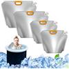 Anglekai 4 sacchetti da bagno per ghiaccio, riutilizzabili, 10 l + 5 l, sacchetti per acqua per congelatore, vasca da bagno e congelatore, per acqua fredda