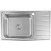 Omeere 86x50cm lavello inox 304 18/8 0,8mm, lavello in acciaio inox 1 vasca, Lavello da cucina 1 vasca, Rettangolare spazzolato