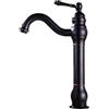 TYMYW Rubinetto Bagno Ottone Antico Nero Rubinetto Alto per Lavabo da Appoggio Girevole A 360° Monocomando Miscelatore