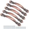 TsunNee Maniglie vintage per armadietti, antiche, maniglie per ante di mobili, lunghezza 15,7 cm (foro centrale da 9,6 cm), bronzo rosso, confezione da 5