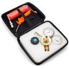 Toplionace Kit Regolatore di Elio ad Alta Pressione a Doppio Manometro, Valvola in Ottone Massiccio, Pistola di Soffiaggio, Tubo Flessibile Intrecciato Solo per Bombole di Elio