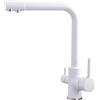 XJTNLB Rubinetto Lavello Cucina 3 Vie Bianco per Osmosi Rubinetto Depuratore Acqua Miscelatore Acqua Potabile in Ottone