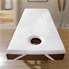 Generico Coprimaterasso Lettino Massaggio in Memory Foam Topper Lettino Estetica con Foro per il Viso Materassino Professionale per Extension Ciglia Antiscivolo(Bianco,185x70x4cm)