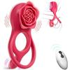 Girlove 3 IN 1 Anello Vibrante Pene con Cock Ring per Coppia,Vibratori Sex Toys per Stimolare il Clitoride Donna e Testicolo Uomo,Silicone Massaggiatore con 10 Modalità,Morbido ed Elastico,Durevole(GF-005)