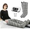 FahQuintuple Pressoterapia per Casa Gambe e Addome e Braccia - 6 Camere Massaggiatore Compressione d'Aria - Linfodrenaggio Professionale Anticellulite, Rilassamento Muscolare (Grey, 2legs)