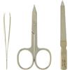 Alpen Set per manicure 3 pezzi, antiruggine, forbici per cuticole e unghie, pinzette, lima per unghie, custodia nera