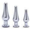 BONDAGERIE® Plug anale lungo affusolato, con diamante Fucsia, sacchetto incluso, Taglia Kit 3 Plug S M L