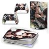 PDURMBUAB Nessuna Schiuma Nessuna Bolla Pelle Decalcomanie Anime Console Per PS5 Disk Edition 2 Controller Pellicola Vinile Avvolge, Durevole, Resistente Graffi 96013