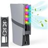 Generic Ventola di raffreddamento per PS5 Pro/PS5 Slim,Consoleventola di raffreddamento esterna,illuminazione RGB ventole di raffreddamento silenziose per PS5 Pro/PS5 Slim Disc&Digital Edition (grigio)