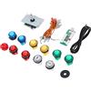 FastUU Parti di Gioco Arcade Classiche Fai-da-Te, Set di Joystick Gioco Arcade Fai-da-Te, Pannello di Controllo del Chip del Computer USB, Pulsante Facile da installare 10Xgamepad con Luce per PS3/PC