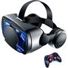 BHJAYIGS Occhiali VR, Visore Realtà Virtuale 3D, VR Visore Cuffie, Glasses 3D con Lenti HD Anti Luce Blu, Compatibili con Smartphone iPhone Android da 4,7-7,2 Pollici, Regalo di Natale, Regalo(E)