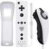 ameego GN-010RN DB Unique design Built-in Motion Plus Wireless Remote and Nunchuck Controller with Silicone Case & Wrist Strap for Nintendo Wii and Wii U (Design-B White)