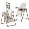 Veitoalioy Sedia Modalità da Pranzo 2-in-1 e Modalità Altalena, Pelle PU Seggiolone Pappa, Sedili Per Pasti Dotati Di Ruote e Piatti Staccabili, Seggiolone Pappa 0 36 Mesi (8128 White)