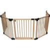 Safetots Barriera di Sicurezza Multipannello Multiuso in Legno, fino a 336cm, Legno Naturale, 76cm di Altezza, Barriera Versatile, Divisorio per Stanze con Cancelletto per Bambini e Neonati