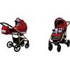 BabyLux Passeggino Largo 2in1 Deep e Passeggino con Accessori Regolabile e Pieghevole Struttura in Alluminio Leggero 2 Opzioni di Montaggio Ruote Impenetrabili Chili Silver Gold Frame